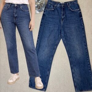 We The Free High Rise Straight Leg Denim Jeans, Womens Size 30 Classic Blue Wash